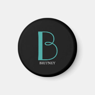 Aimant do-it-yourself gros monogramme et nom, texte Turqu