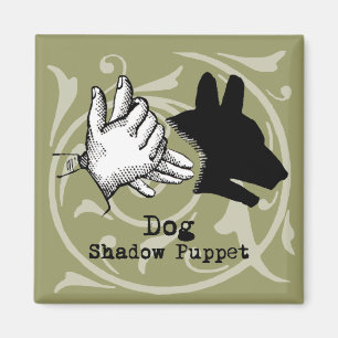 Aimant Dog Hand Puppet Shadow Games Vintage