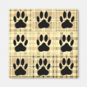 Aimant Dog Paw Cartoon Pattern Quilt In Sepia