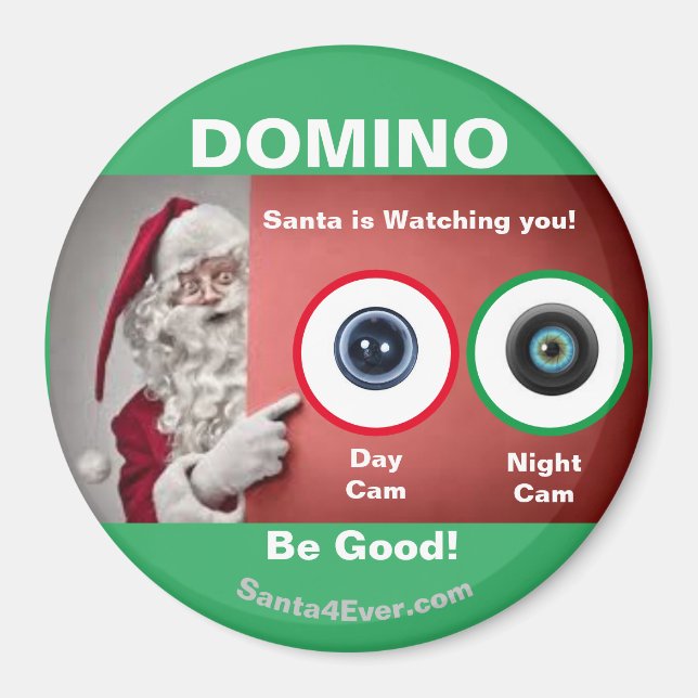 Aimant DOMINO Père Noël vous regarde ! Jour et nuit (Devant)