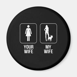 Aimant Don de chien   Votre Femme - My Wife French Bulldo