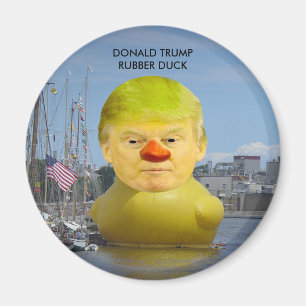 Aimant Donald Trump Caoutchouc Jaune Canard Arrondi