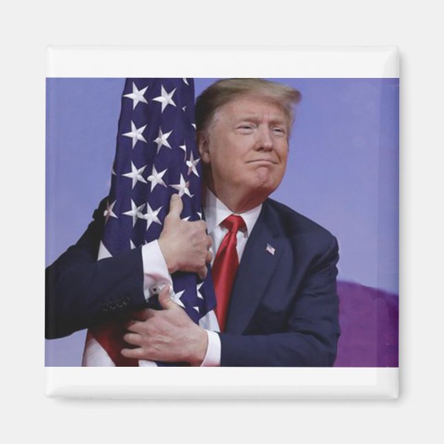 Aimant Donald Trump et le drapeau (Devant)