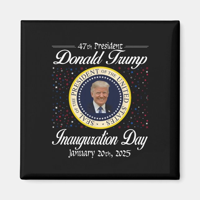 Aimant Donald Trump Jour de l'investiture 2025 47e présid (Devant)