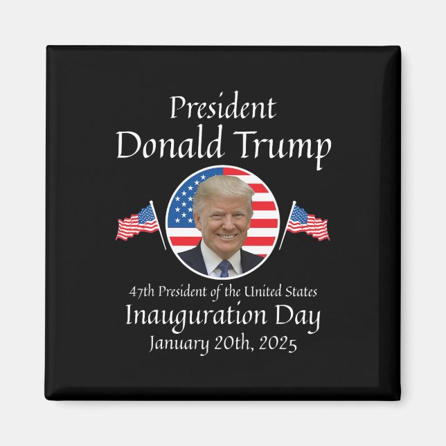 Aimant Donald Trump Jour de l'investiture 2025 47e présid (Devant)