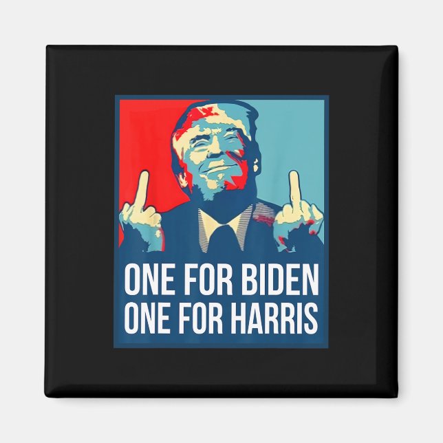 Aimant Donald Trump Middle Finger Biden Harris America Re (Devant)