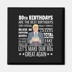 Aimant Donald Trump Président Drôle 80e Anniversaire Trum