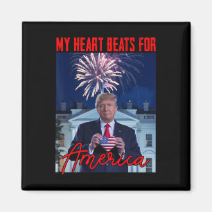 Aimant Donald Trump Saint-Valentin Mon cœur bat pour l'Am