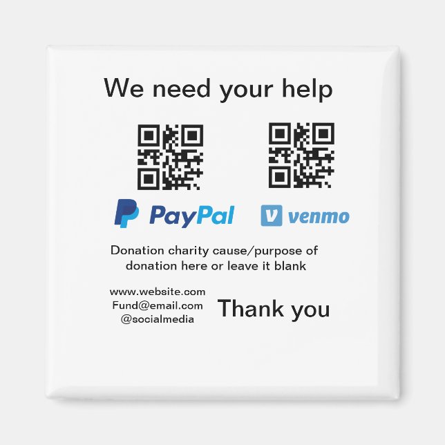 Aimant Donation Collection conseil pot ajouter votre q r  (Devant)