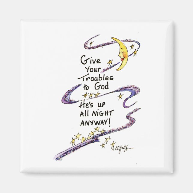 Aimant Donnez vos problèmes à Dieu (Devant)