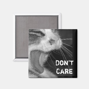 Aimant "Don't Care" Crabby Cat Yawing