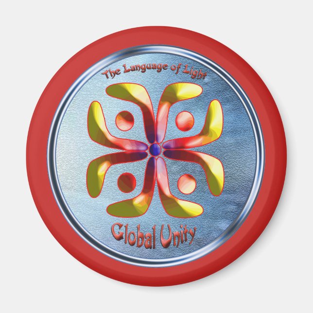 Aimant Doodling sur le symbole de l'unité mondiale (Devant)