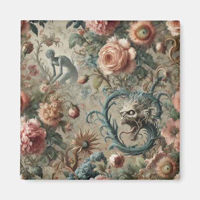 Aimant Doom habitable - Gothique victorien design floral (Devant)
