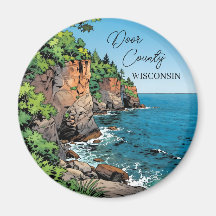 Door County, Wisconsin Illustration Lake Michigan