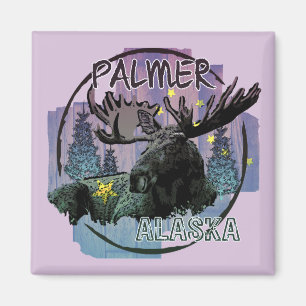 Aimant d'orignal rustique de Palmer Alaska
