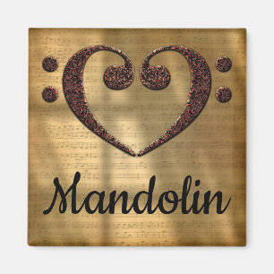 Aimant Double basse Clef Heart Mandolin