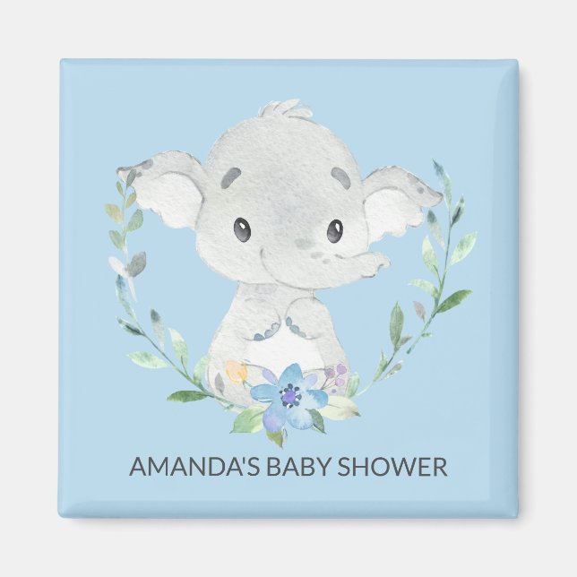 Aimant doux Baby shower éléphant Favoriser l'aiman (Devant)
