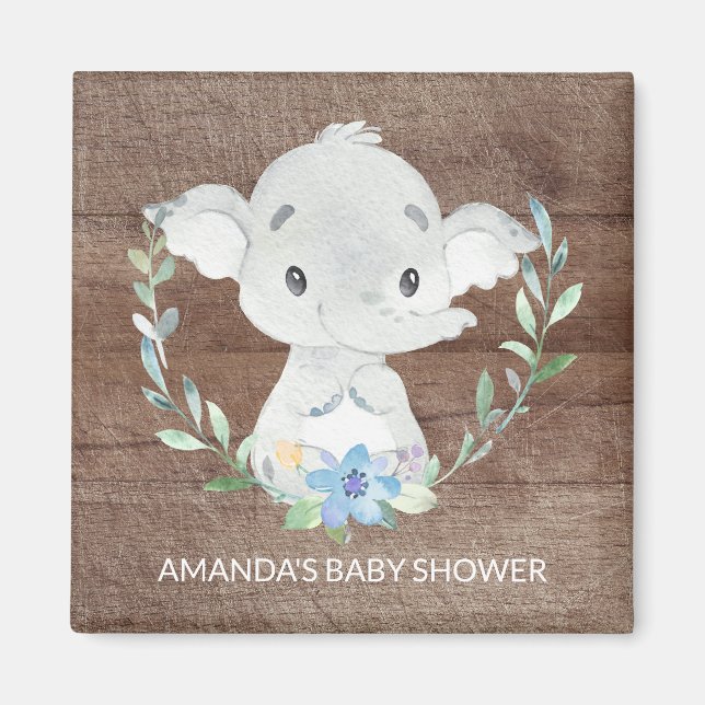 Aimant doux Baby shower éléphant Favoriser l'aiman (Devant)