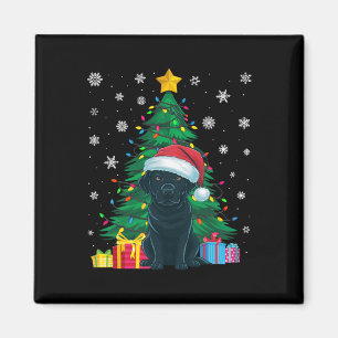 Aimant Doux moche Xmas Arbre Lumières Black Labrador Chie