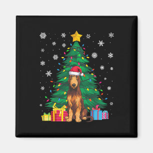 Aimant Doux moche Xmas Tree Lights Irish Wolfhound Chien