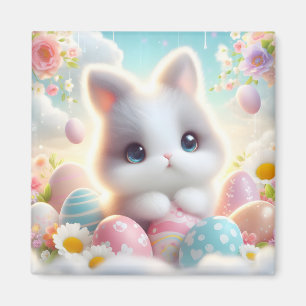 Aimant Doux œufs de Pâques pastel Kawaii chaton