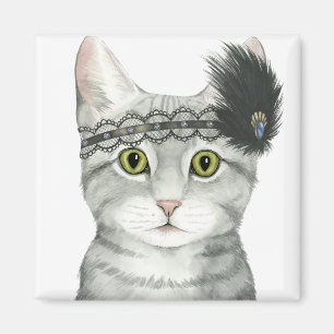 Aimant Downton Cat Bejewted With Lace