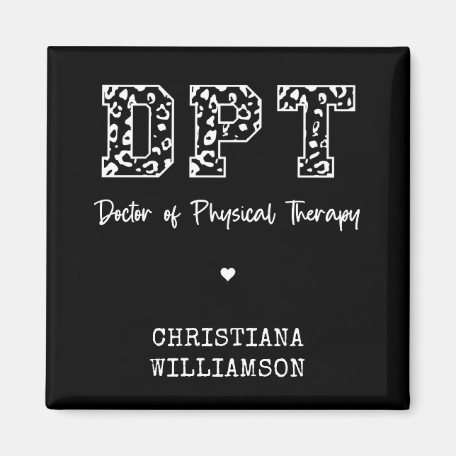 Aimant DPT personnalisé Docteur de la thérapie physique C (Devant)