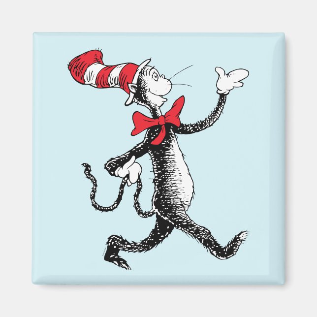 Aimant Dr Seuss | Chat dans la marche des chats Casquette (Devant)