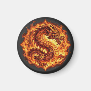 Aimant Dragon de feu orange ardent Cadeau pour hommes