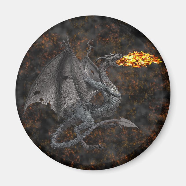 Aimant Dragon qui respire le feu (Devant)