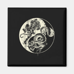 Aimant Dragon Vs Tiger Tattoo ! Yin Et Yang Beast Combigh