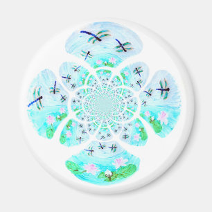 Aimant Dragonfly Nénuphar à motifs