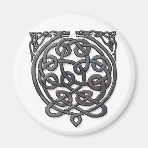 Aimant Dragons de noeud celtique - Chrome noir