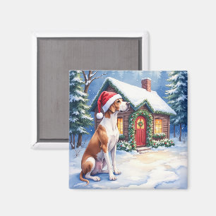 Aimant Drame danois Chalet enneigé Chapeau de Père Noël A