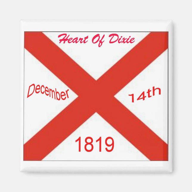 Aimant Drapeau Alabama (Devant)