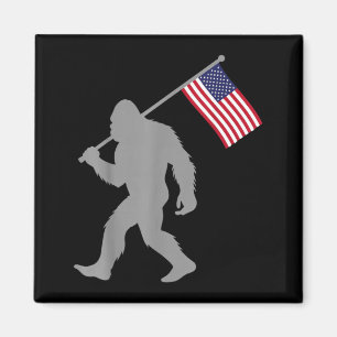 Aimant Drapeau Américain Bigfoot Rouge Blanc Bleu Patriot