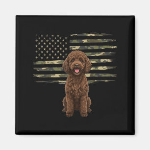 Aimant Drapeau américain camouflage chien 4 juillet Fête
