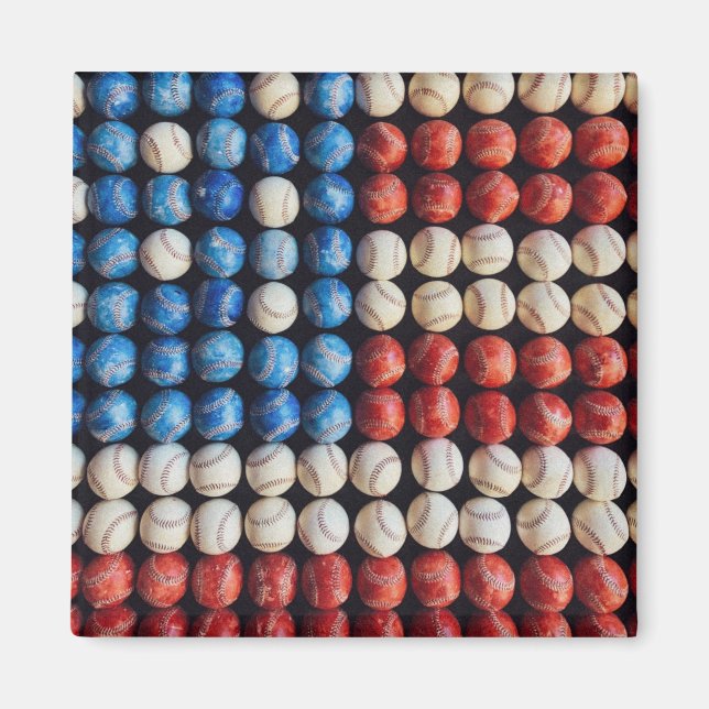 Aimant Drapeau américain de baseball (Devant)