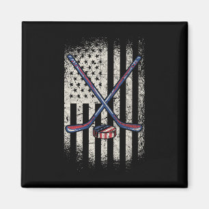 Aimant Drapeau américain de hockey - Usa Ice Hockey