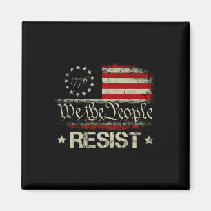 Aimant Drapeau américain en détresse Trump Résister et pr