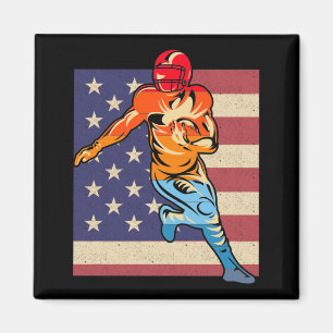 Aimant Drapeau Américain Football Retro Ball Sports Love