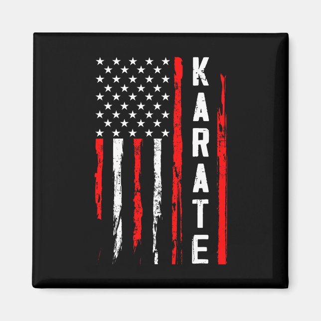 Aimant Drapeau américain Karate (Devant)