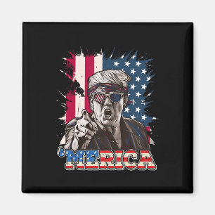 Aimant Drapeau américain patriotique 4 juillet Trump 2024