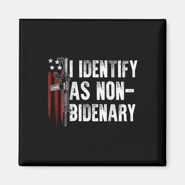 Aimant Drapeau américain que j'identifie comme non-bidena (Devant)