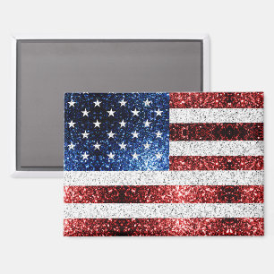 Aimant drapeau américain rouge blanc brillant parties sci
