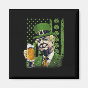 Aimant Drapeau américain Shamrock irlandais Trump St patr