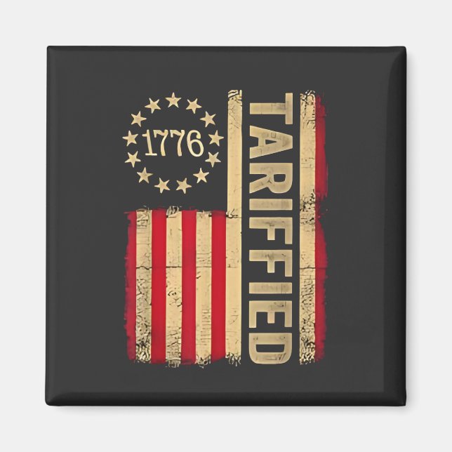 Aimant Drapeau américain USA 1776 Tarrifs américains (Devant)