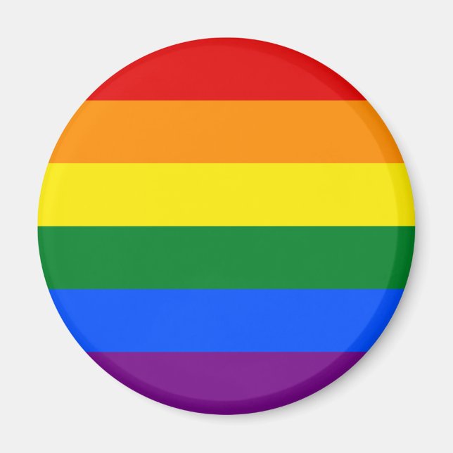 Aimant Drapeau arc-en-ciel (LGBT) (Devant)