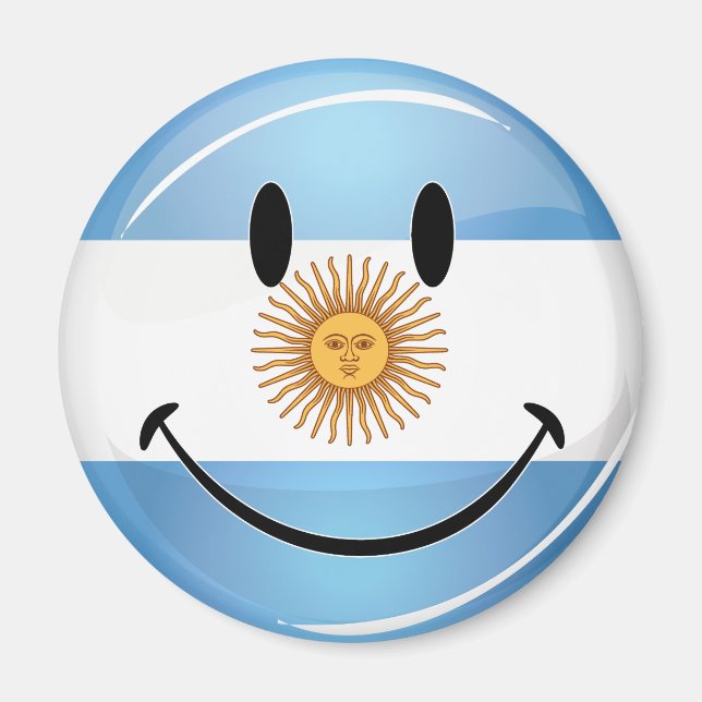 Aimant Drapeau argentin souriant (Devant)