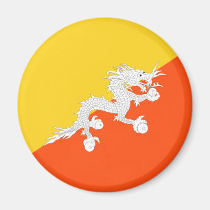 Aimant Drapeau bhoutanais (Bhoutan) (Dragon tonnerre)